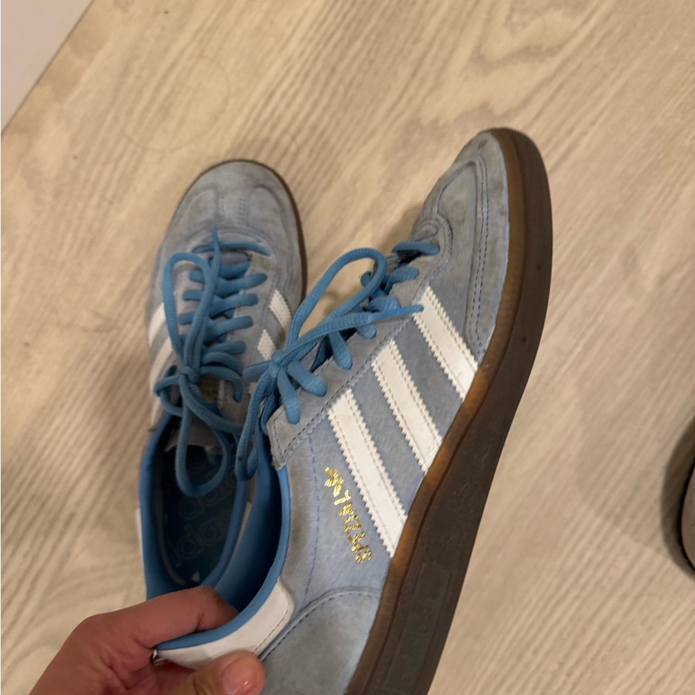 Adidas Light Blue and White Trainers